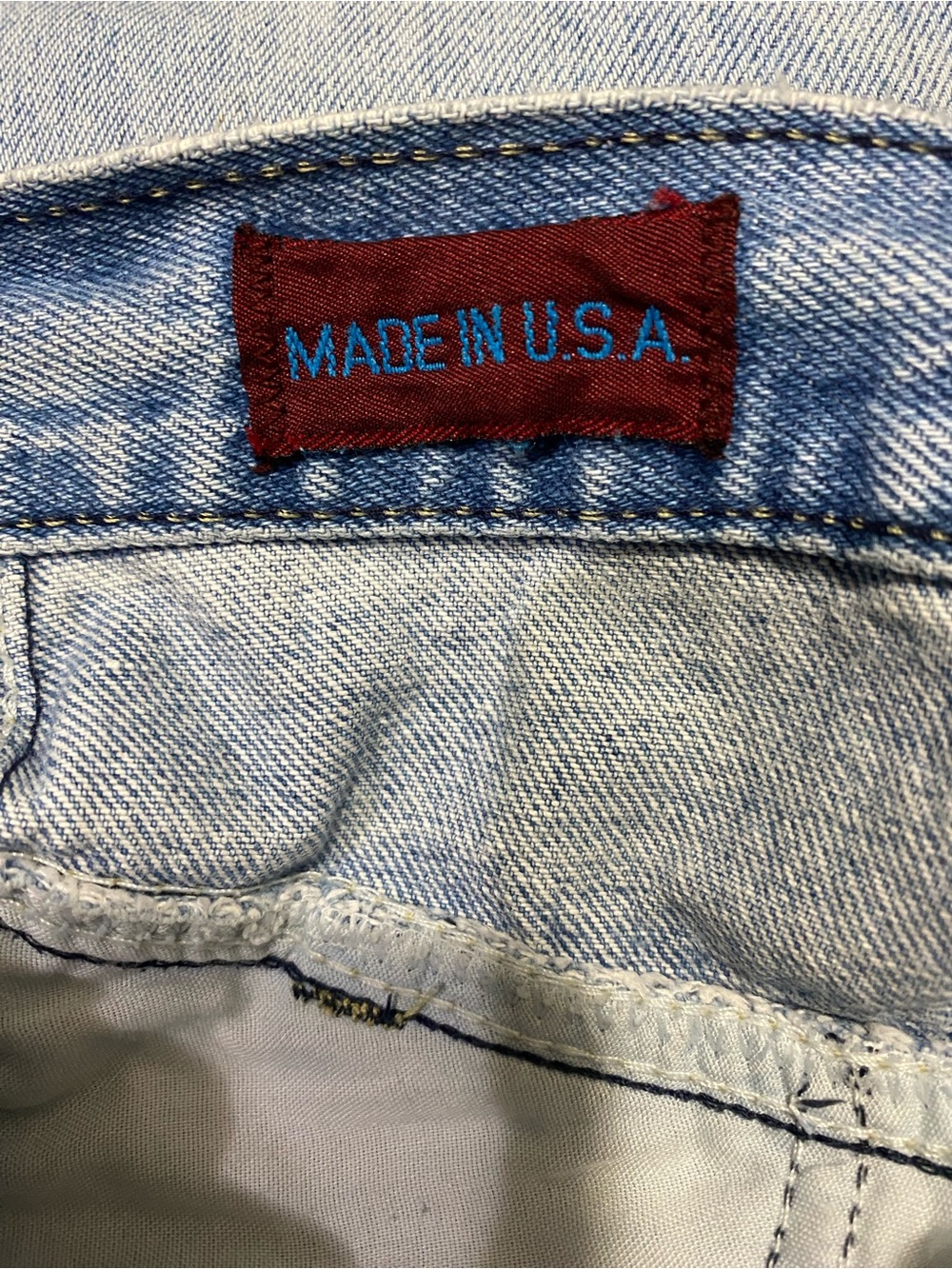 Vintage 80s Sunset Blues Light Wash Cotton Yolk Jeans 30 x 28 Normcore Americana - Picture 9 of 12